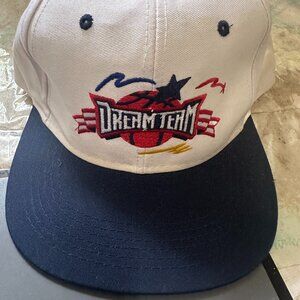 Dream Team USA Basketball Post Men's White Snapback Hat Logo 7